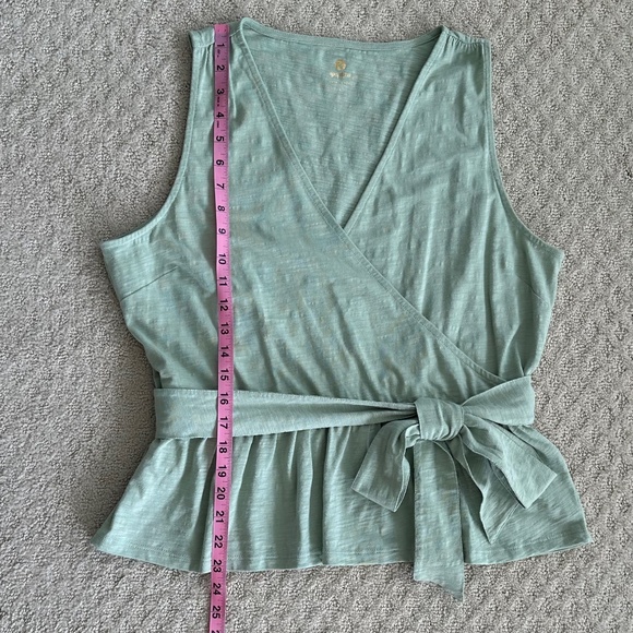 Spartina 449 Lorelei Faux Wrap Tank Top Sea Glass Large Cotton Summer Casual - Picture 11 of 13